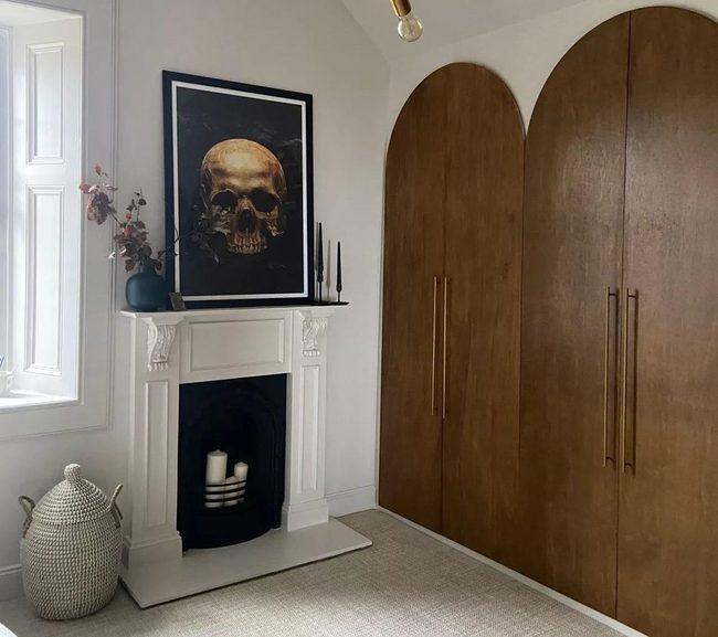 Walnut Arched Doors Built-In