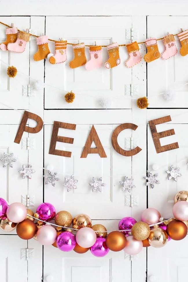 Stacked Handmade Garland Wall