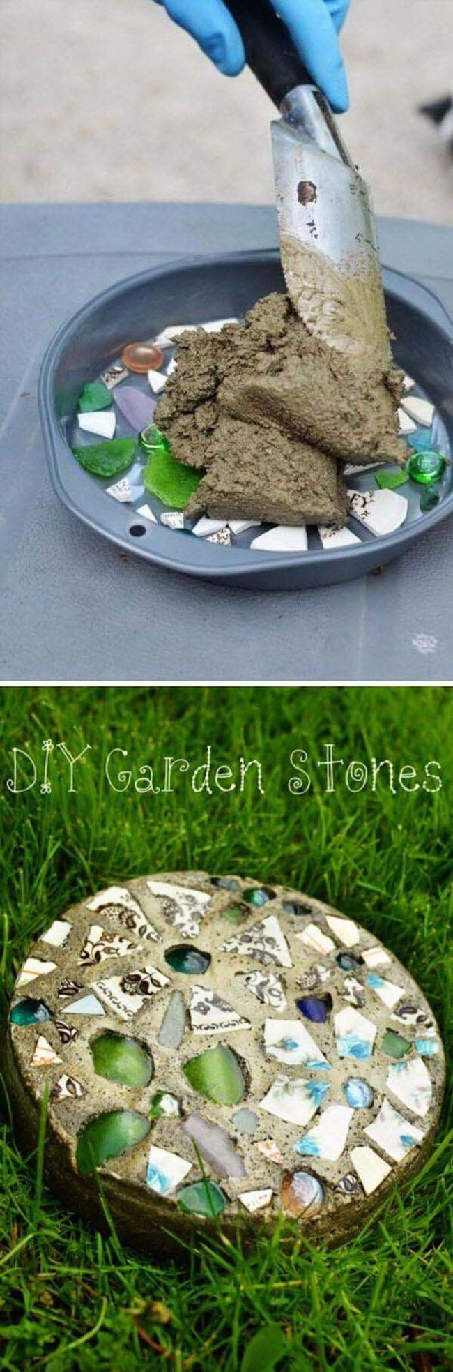 Shattered Glass Garden Stones