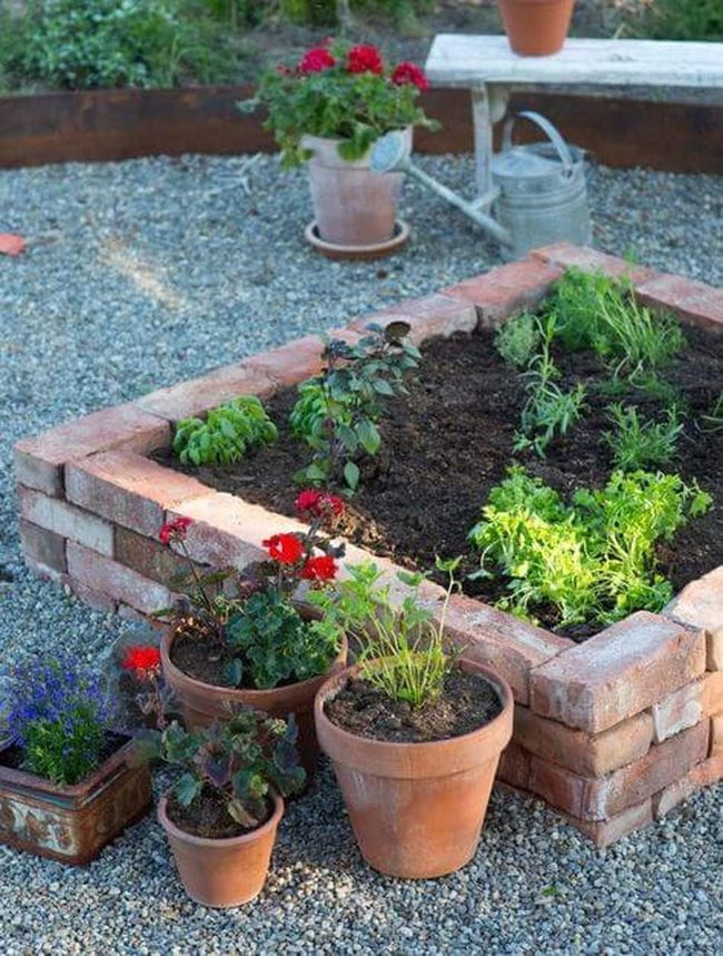 Red Brick Garden Beds
