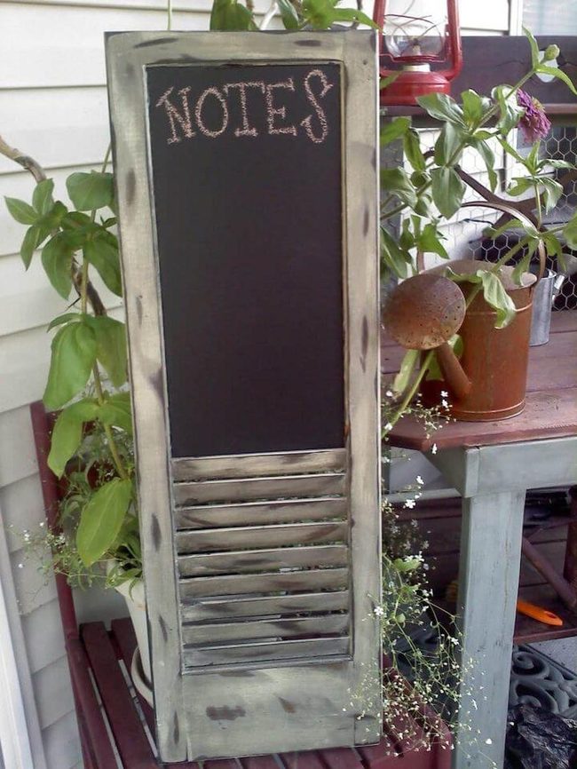 Shutter Chalkboard Message Board