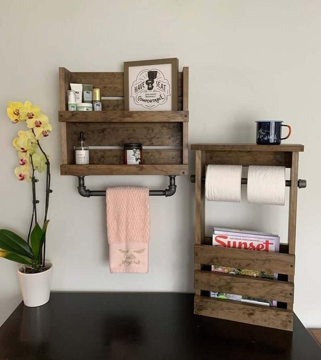 Industrial Iron Bathroom Organizer