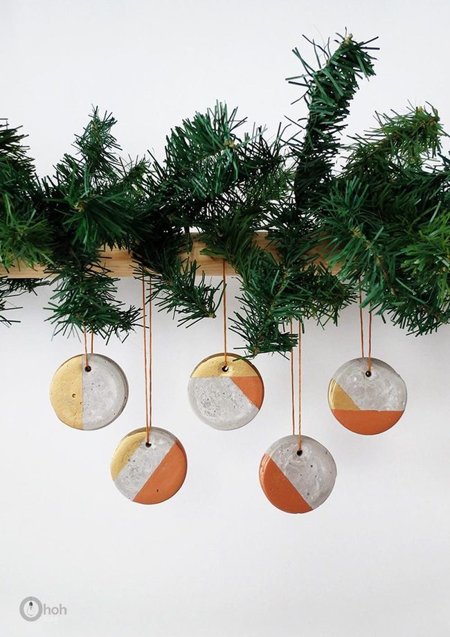 Hanging Ornaments With Pine Branches