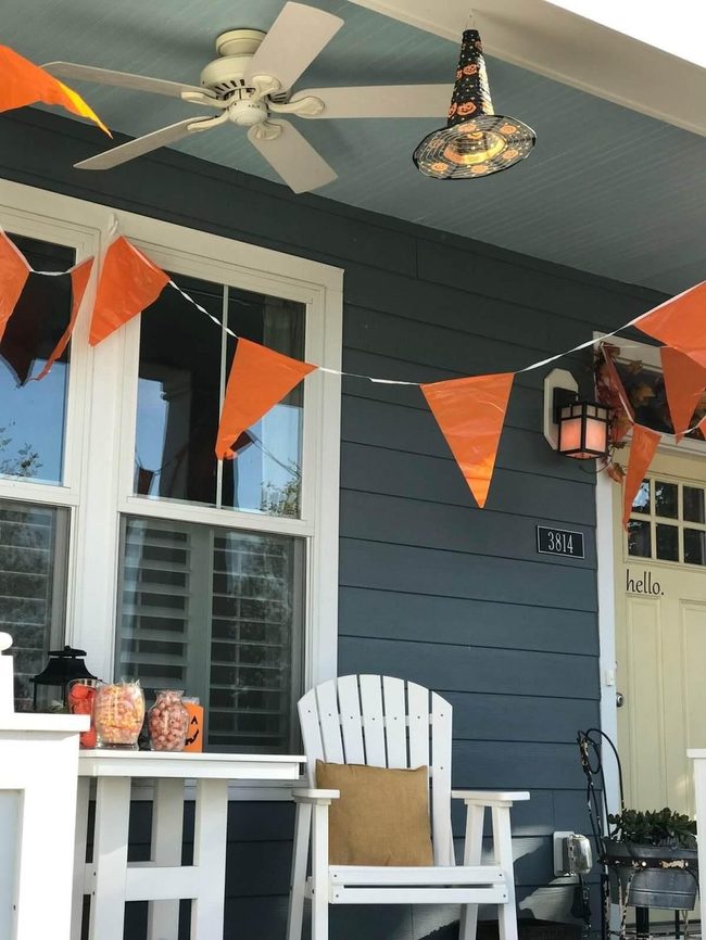 Orange Fabric String Banner