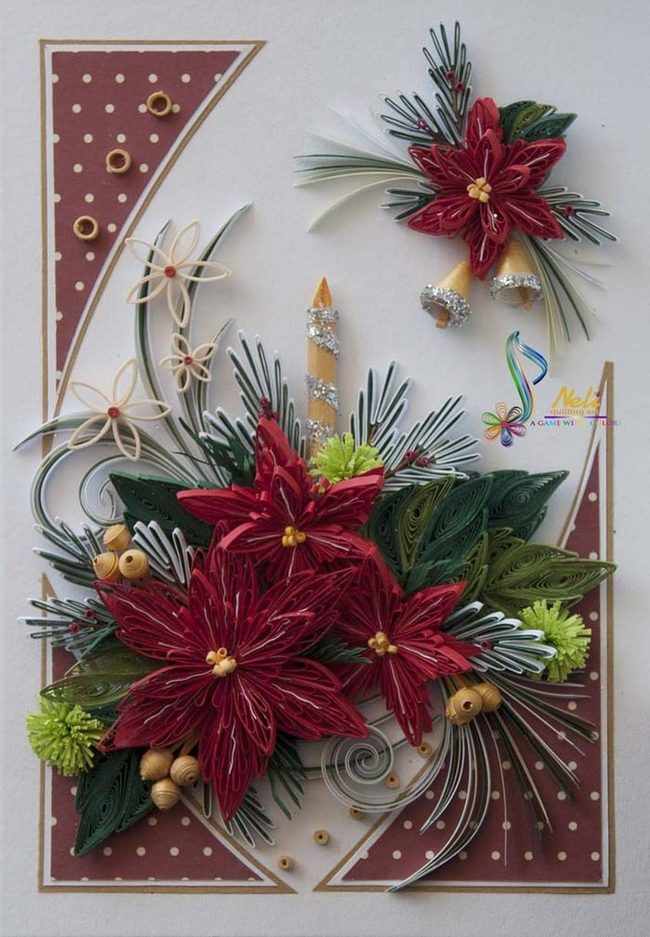Crimson Poinsettias With Silver Shimmer