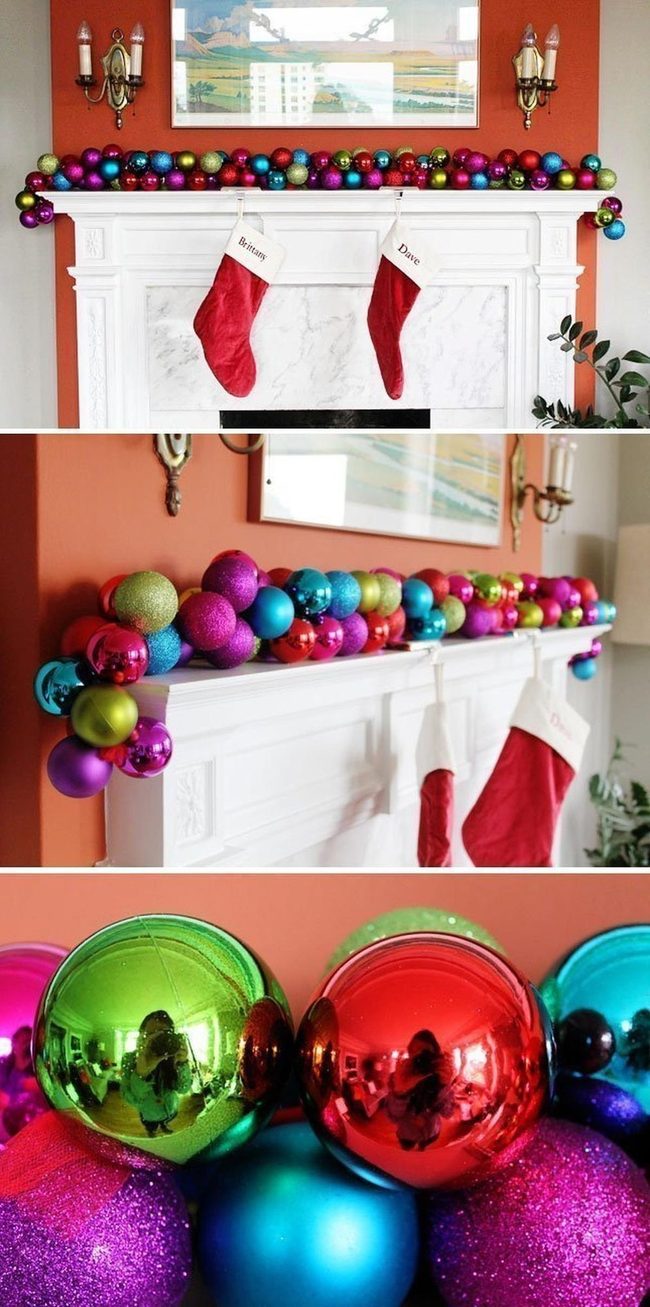 Ribbon-Draped Ornament Garland