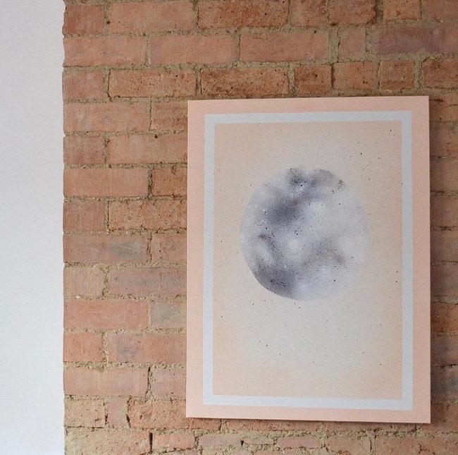 Raw Brick With Peach Art