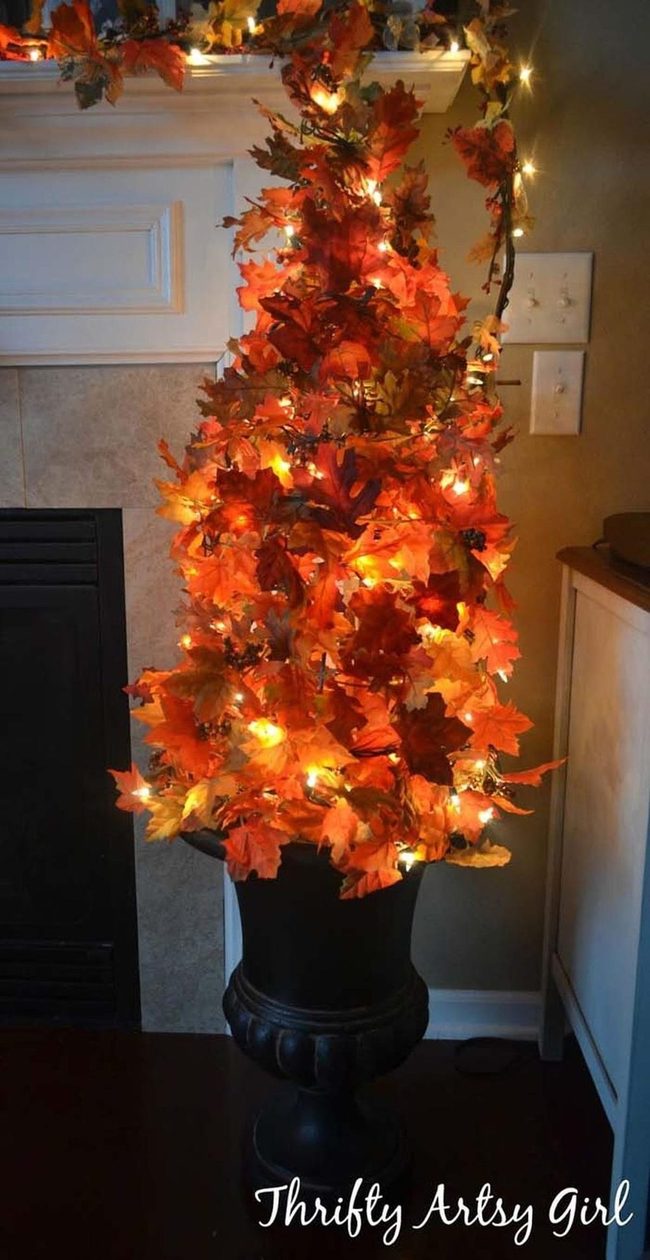 Illuminated Autumn Branches Focal Point