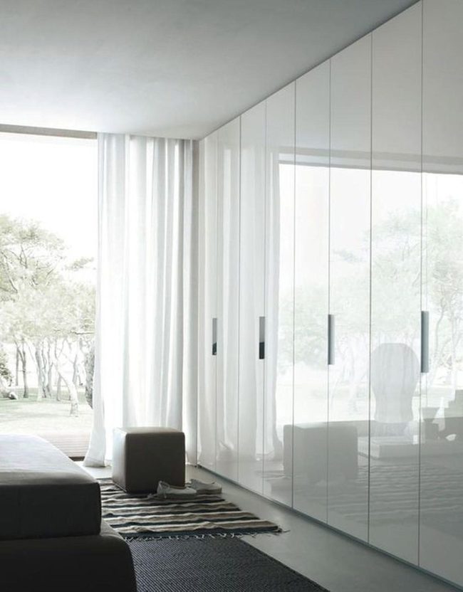 White Cabinets, Dark Bed Frame