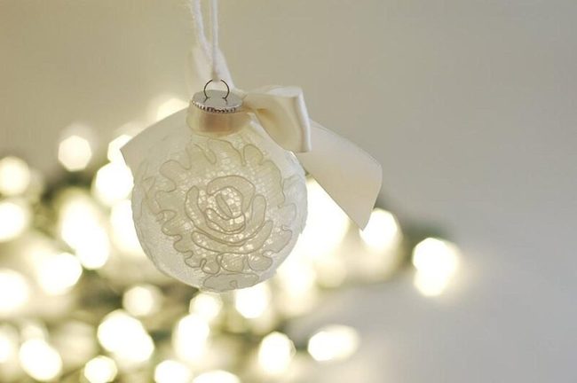 Delicate Lace Glass Ornaments