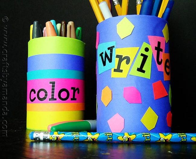 Striped Color Pencil Holders