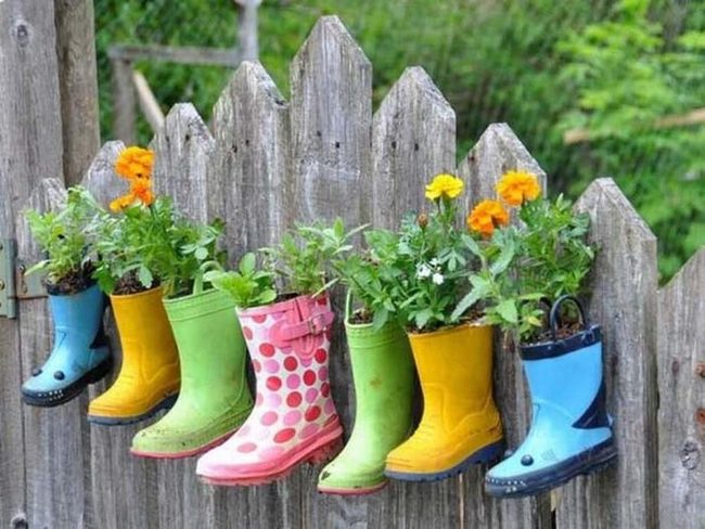 Blooming Rain Boots Garden Display