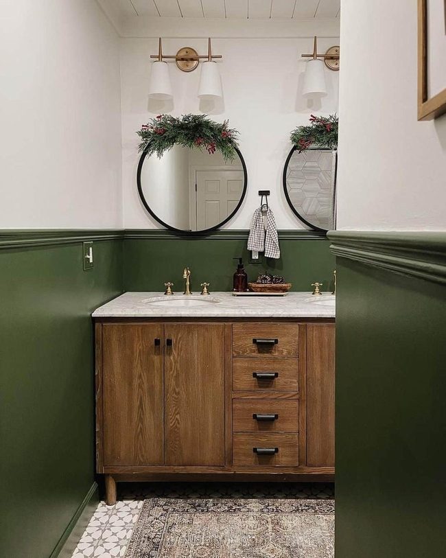 Moss Green Marble Bathroom Elegance
