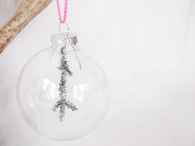 Silver Sparkle Inside Glass