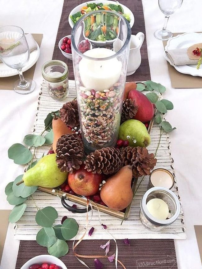Autumn Wooden Pears Display