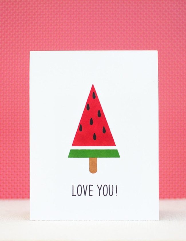 Red Watermelon Love Card