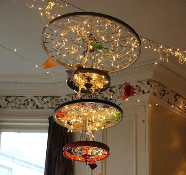 Bicycle Wheels Glowing Centerpiece