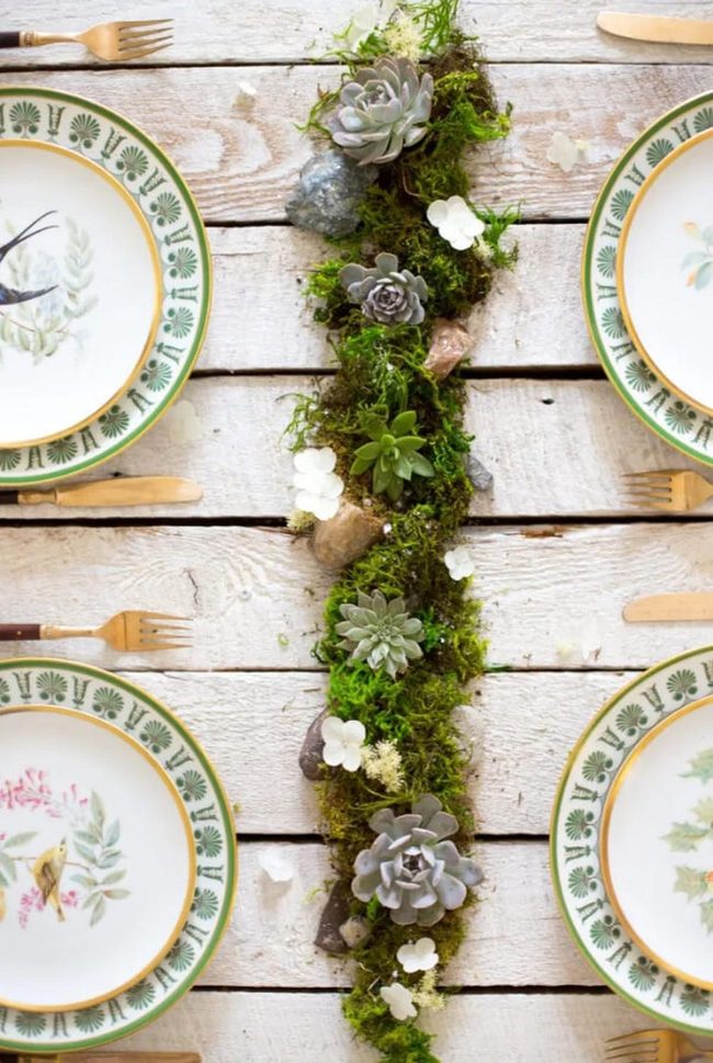 Succulent Green Tablescape Elegance