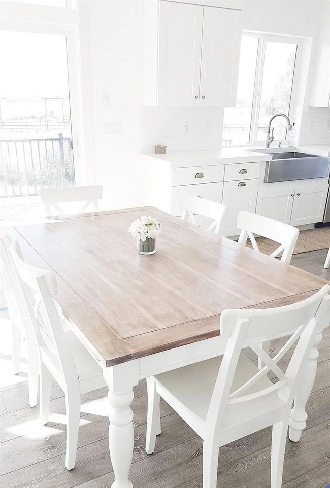 White Farmhouse Dining Table