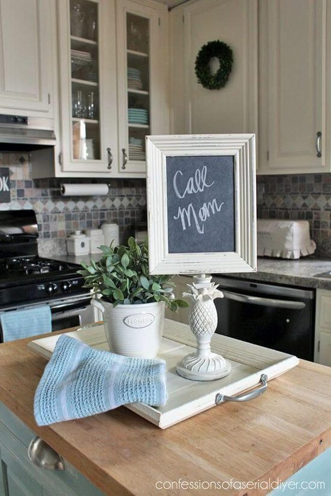 Pastel Blue Kitchen Tray Organizer