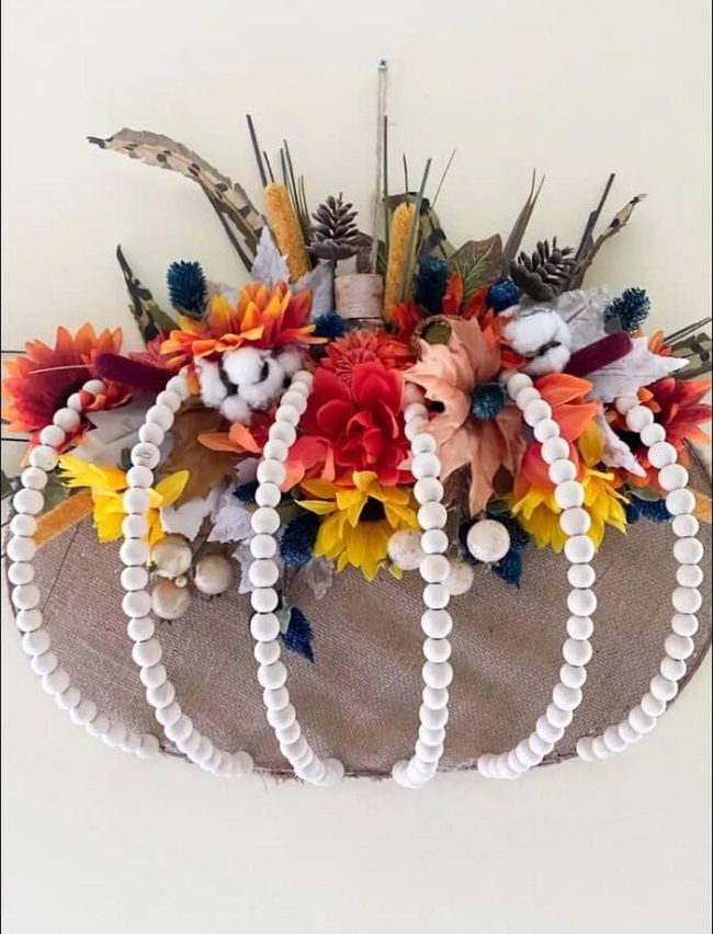 Pumpkin Burlap Fall Wreath
