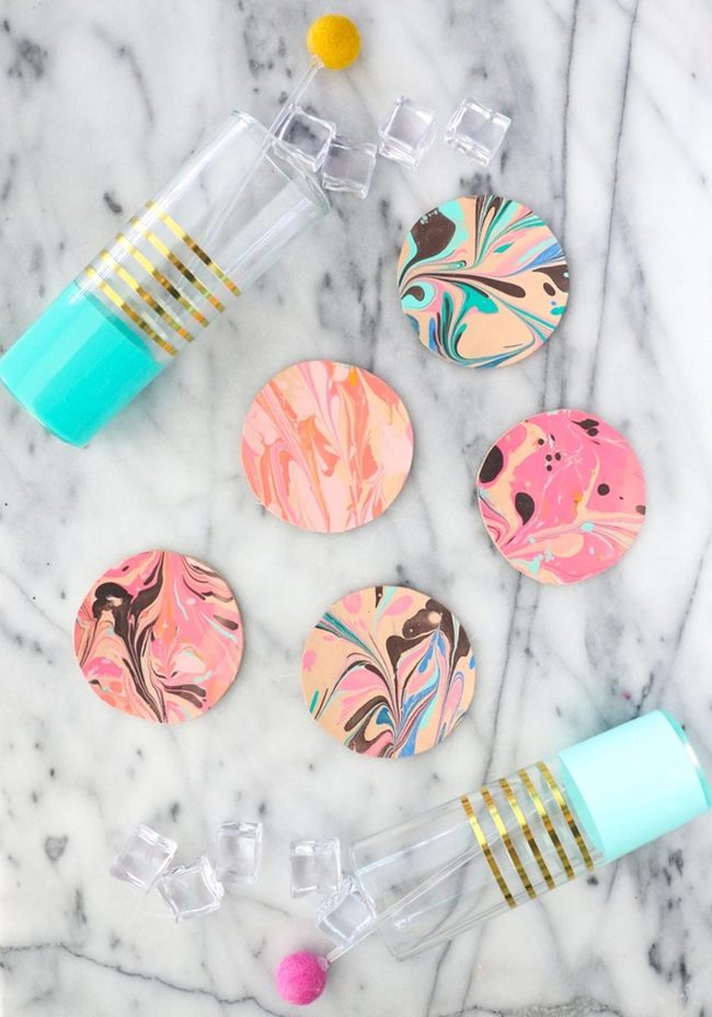 Marble Coasters, Rainbow Swirls