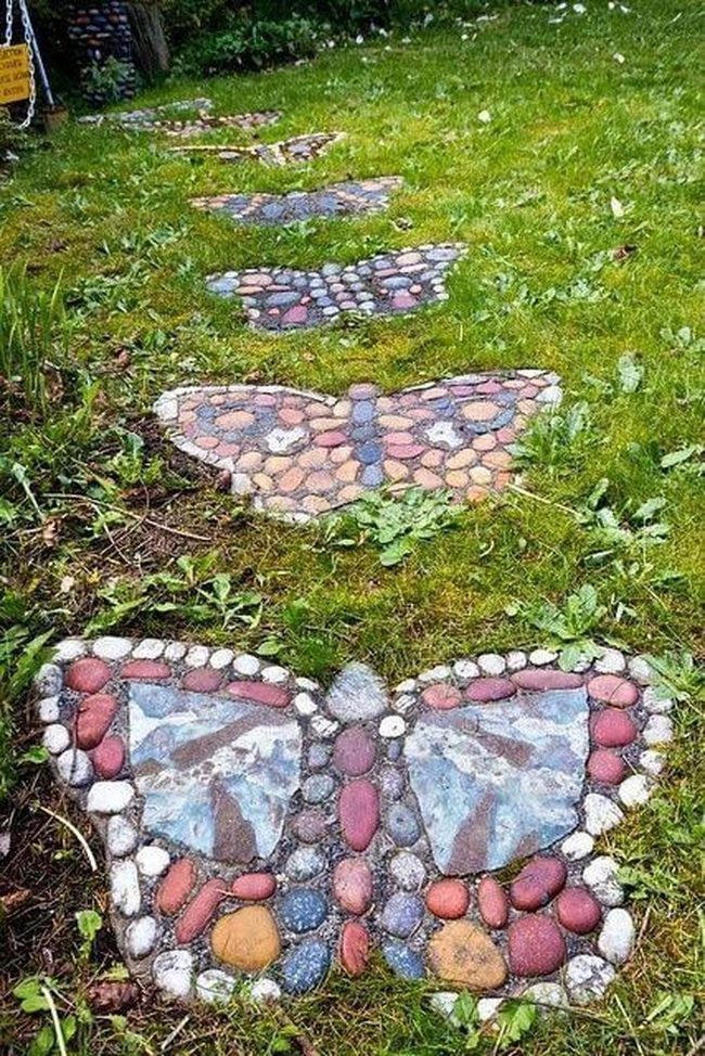 Colorful Pebble Butterfly Pathways