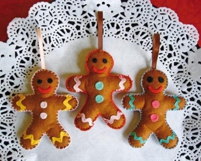 Felt Gingerbread Men Ornaments