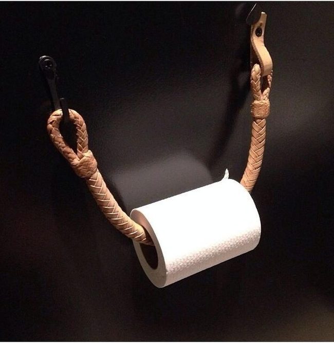 Braided Leather Toilet Paper Holder