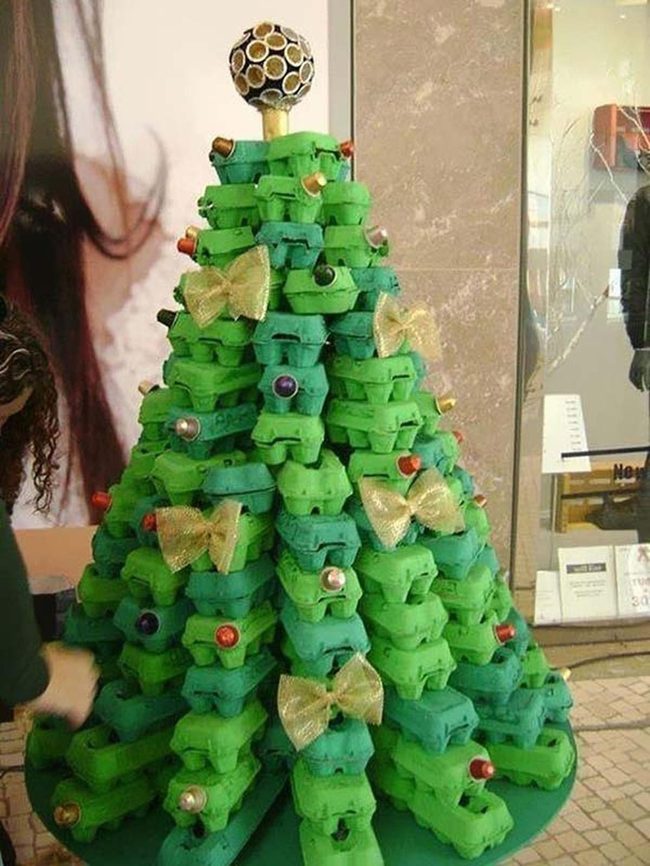 Painted Egg Carton Trees