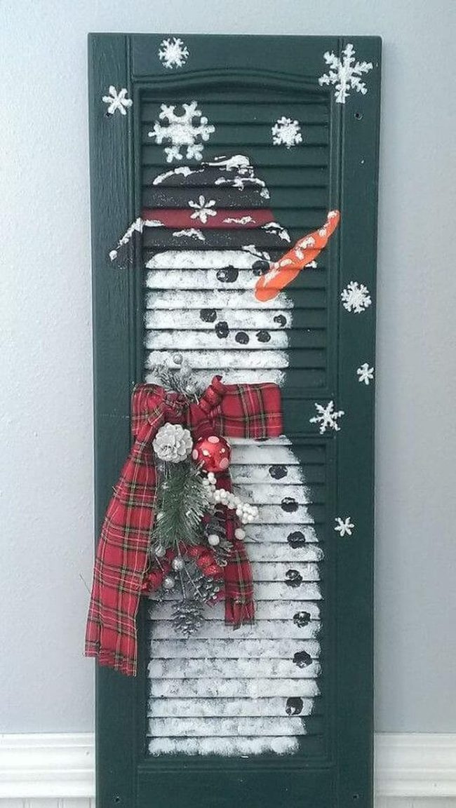 Green Shutters Snowman Plaid