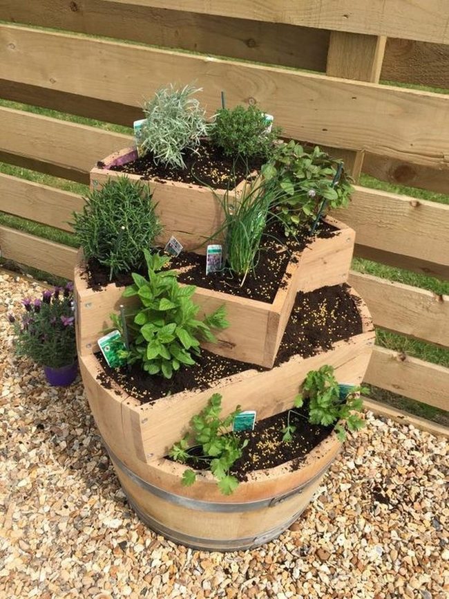 Tiered Wood Herb Tower