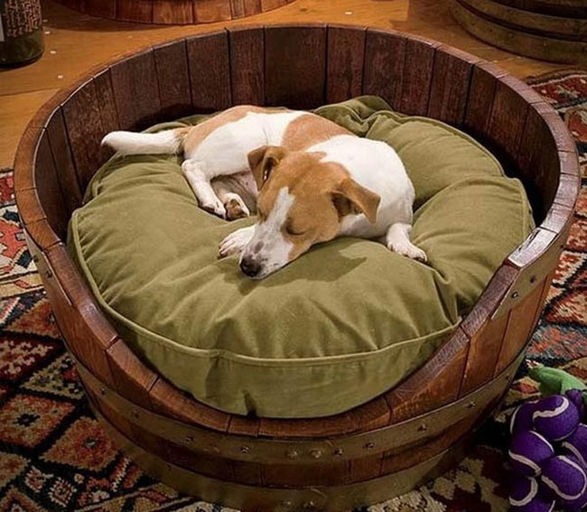 Wooden Barrel Pet Nest