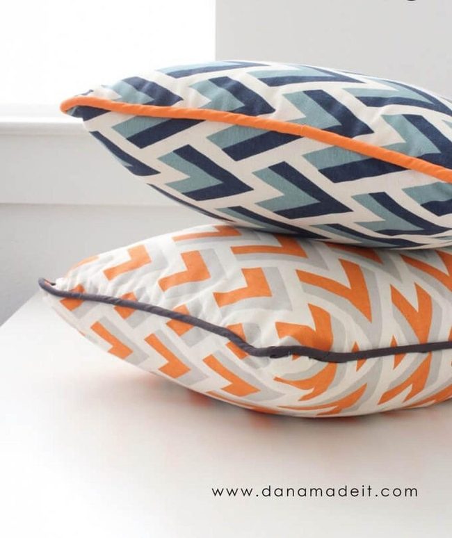 Colorful Piping Pillow Edges