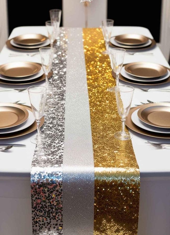 Glittery Gold Table Runner Budget