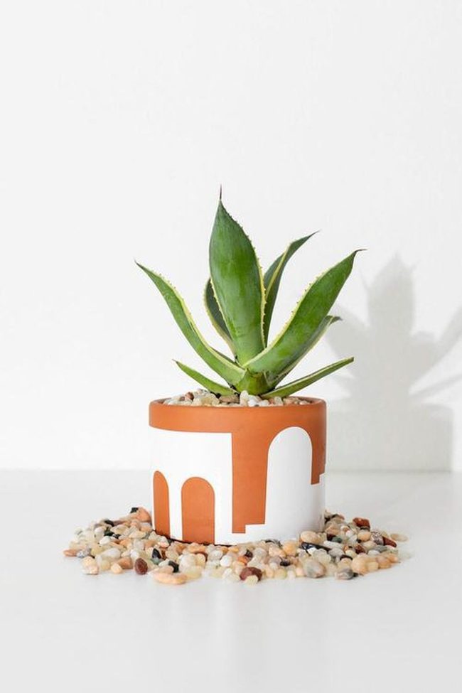 Geometric Terracotta Statement Pots