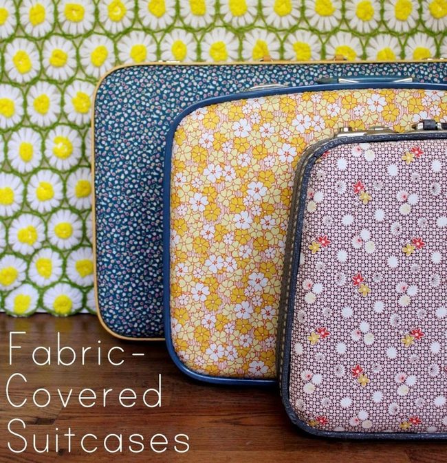 Stacked Floral Suitcases Purple