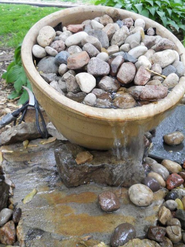 Stone Water Garden Centerpiece