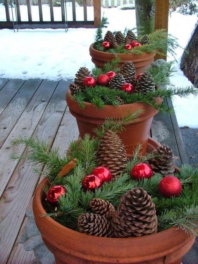 Red Ornaments Terracotta Winter
