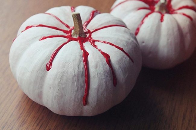 White Pumpkins, Crimson Drips