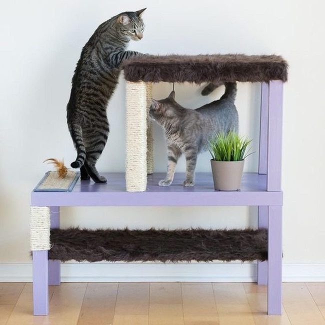 Purple Multi-Level Cat Tower
