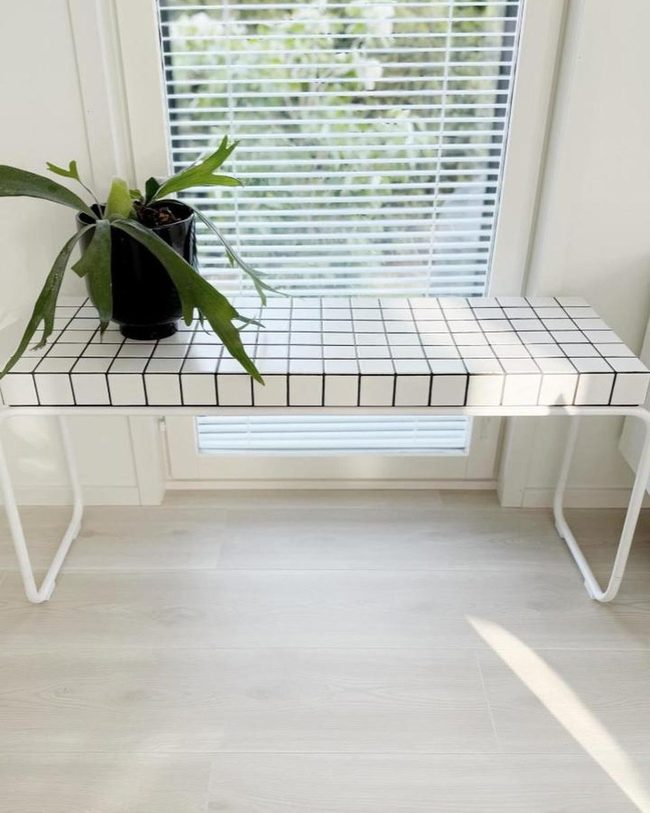 Black And White Checkered Ikea Bench