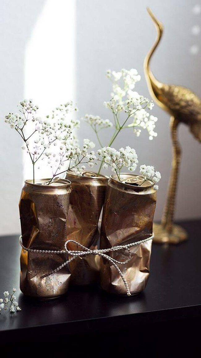 Gilded Cans, Fresh Blooms