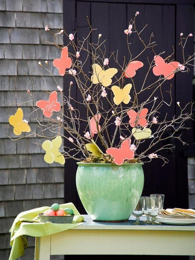 Ceramic Pot Paper Butterflies