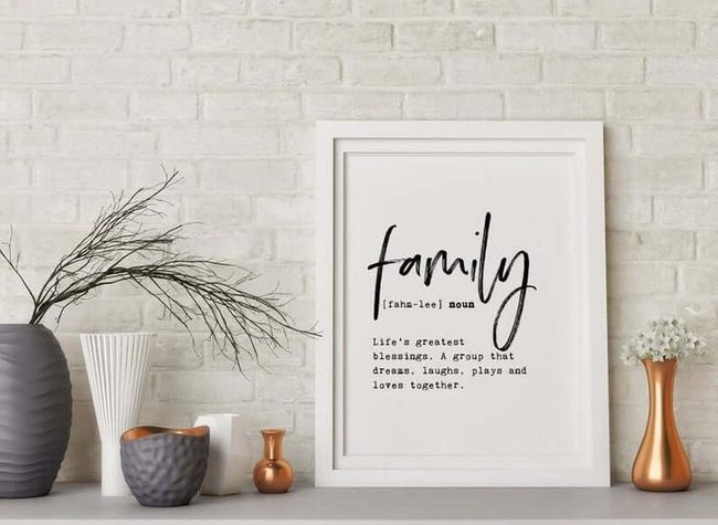 White Frame Family Script