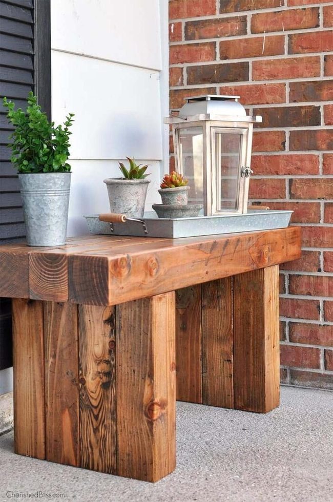 Weathered Wood Patio Table