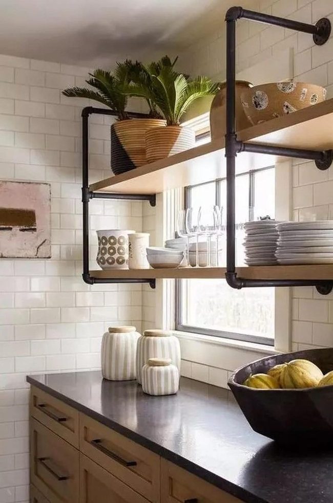 Yellow Squash, Black Pipes, White Tiles