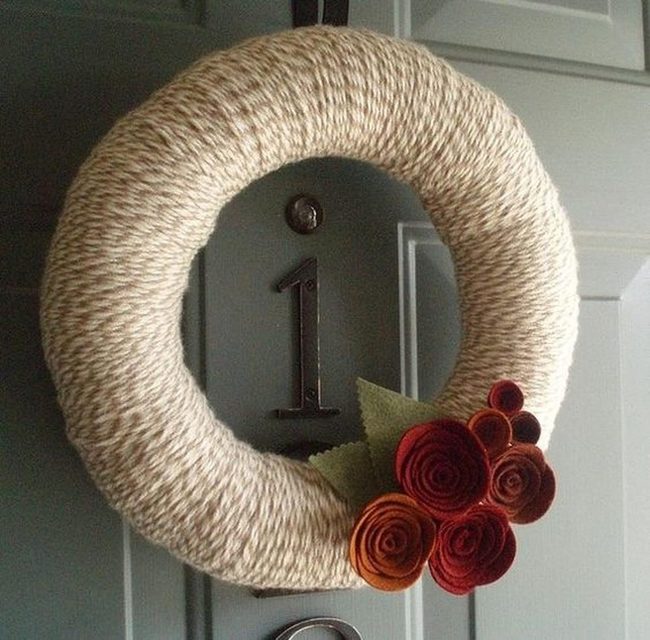 Red Felt Flowers House Number