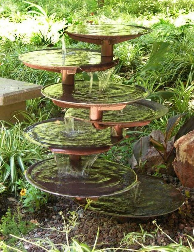 Copper Cascading Backyard Oasis