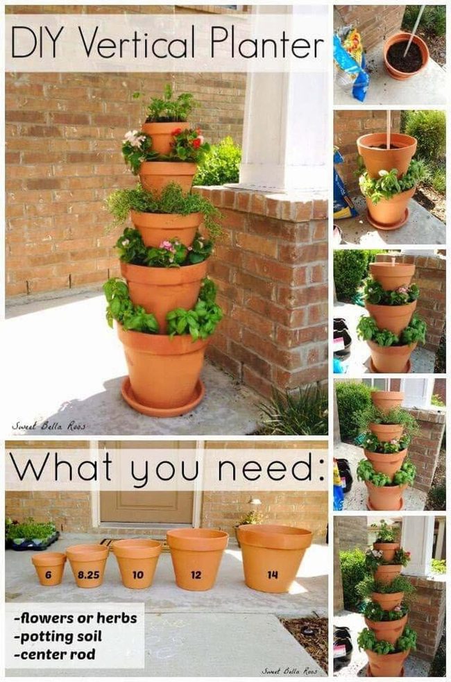 Stacked Clay Pot Tower